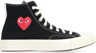 Comme Des Gar&ccedil;ons Mens Converse X Comme Des Gar&ccedil;ons Play Chuck 70 High-Top Sneakers Black Cotton Trainers
