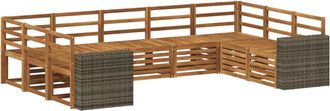vidaXL Conjunto De Sof&aacute;s De Exterior 9 Uds. Natural Vidaxl