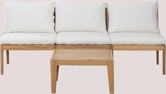 Sklum Sklum - Conjunto De Jard&iacute;n Con Sof&aacute; Modular De 3 Piezas Y Mesa De Centro Filips