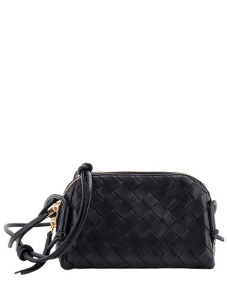 Bottega Veneta Black Intrecciato Nappa Concert Crossbody Pouch Mini (Authentic Pre-Loved)
