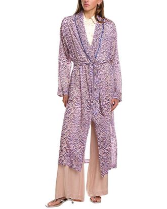 Forte_Forte Forte_Forte Printed Slip Silk-Blend Robe