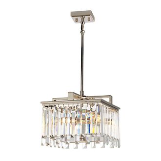 Loops 4 Bulb Chandelier LIght Highly Polished Nickel Glass Crystals LED E14 40W in Metallics