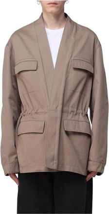 AMBUSH Ambush, Jassen, Heren, Beige, M, Katoen, Relaxed Fit Katoenen Jas