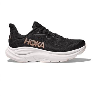 Hoka One One Womens Clifton 10 Running Shoes In Black / Rose Gold