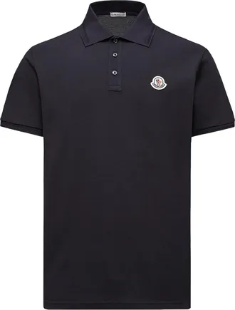 Moncler Moncler Logo Patch Cotton Piquet Polo Shirt, Men, Blue, Size: 3xl