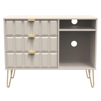Welcome Furniture Hanover Ready Assembled 3 Drawer TV Unit in Kashmir Matt - Welcome Furniture | TJ Hughes