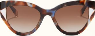 Furla Occhiali Da Sole Blue Havana Blu Acetato Color-block Donna