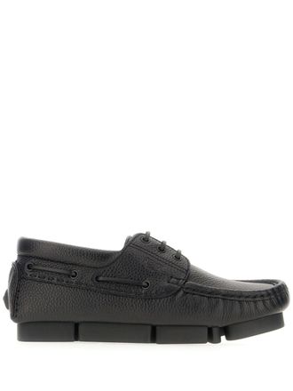 Fendi leather lace-up loafers - Black