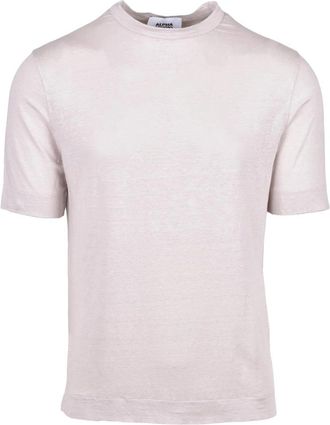 Alpha Studio Garzato T-shirt - Heren - Tops - Beige - Maat: XL Linnen