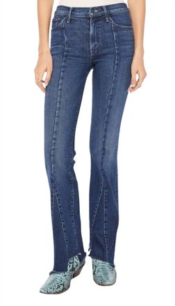 Mother Insider Skimp Pointy Fray Jeans In Yar