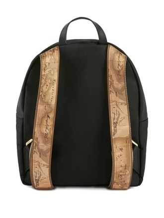 Alviero Martini 1A Classe Geo map-print strap backpack - women - Polyacrylic/Polyamide - One Size - Black