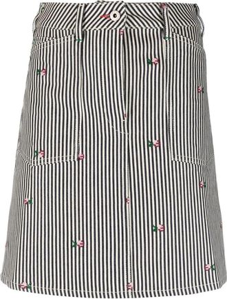 Kenzo Denim BlackWhiye Striped Print Skirt