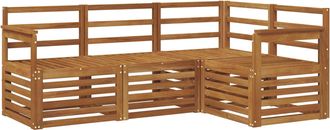 vidaXL Conjunto De Sof&aacute;s De Exterior 4 Uds. Natural Poli&eacute;ster Vidaxl
