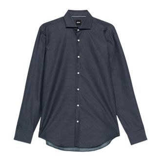 HUGO BOSS H-Joe Katoenen Shirt - Heren - Casual Overhemden - Blauw - M - Katoen - Overhemden
