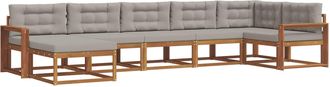 vidaXL Conjunto De Sof&aacute;s De Exterior 7 Uds. Gris Natural Y Claro Vidaxl