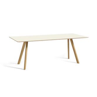 HAY Copenhague CPH30 Esstisch, 200 x 90 cm, Eiche lackiert / Linoleum off-white