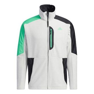 adidas Mens adidas Snw Mid Fleece Logo Printing Contrasting Colors Sports Jacket White H13808