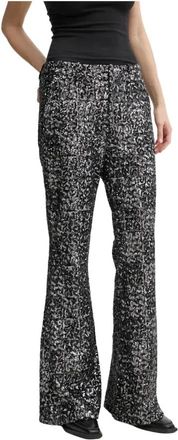 Zadig&Voltaire Prevy Sequin Broeken - Dames - Wijde Broeken - Zwart - S - Polyester - Broeken