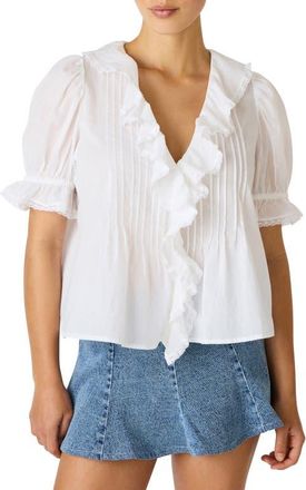 Steve Madden Lyric Ruffle Top in Antique at Nordstrom, Size X-Small