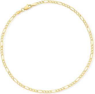 Canaria Canaria 2.5mm 10kt Yellow Gold Figaro-Link Anklet