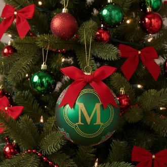 KASANOVA Pallina Natale lettera M 10 cm Royal Garden