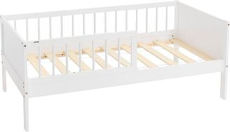 ML Design Cama infantil 70x140 cm color blanco con anticaída y somier