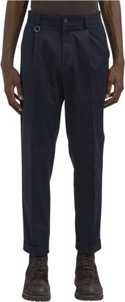 Paolo Pecora Pantalone in Cotone Stretch - - Trousers - Uomo - Blu - S