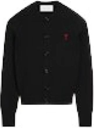 Ami Quota Crewneck Cardigan - Dames - Vesten - Zwart - L - Wol - Truien & Vesten