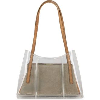 Jeffrey Campbell Reinvent Mixed Media Tote in Bege Taupe Clear at Nordstrom