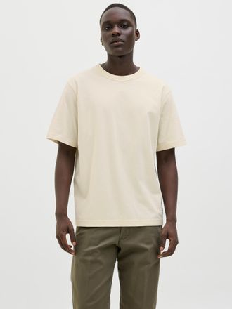 Jack & Jones Rundhalsshirt JACK & JONES JJEDOVER TEE SS CREW NECK, Herren, Gr. XXL, weiss (antique wei&szlig;), Single Jersey, Obermaterial: 100% Baumwolle, unifarben, r