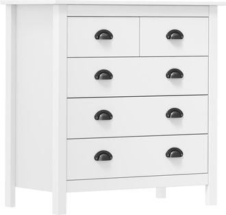 vidaXL Vidaxl - Mesita De Noche Hill Madera Maciza De Pino Blanco 79x40x80 Cm