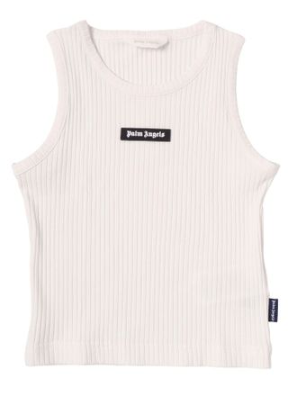 Palm Angels Canotta a costine con logo Palm Angels da ragazza