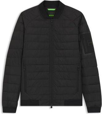 BOSS Padded bomber jacket with water-repellent finish