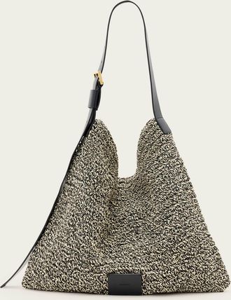 AllSaints Paper Asha Woven Straw Hobo Shoulder Bag, Size: One Size