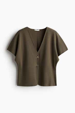 H&M Cardigan mit Fledermaus&auml;rmeln - Dunkles Khakigr&uuml;n