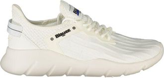Blauer Witte Polyester Heren Sneaker