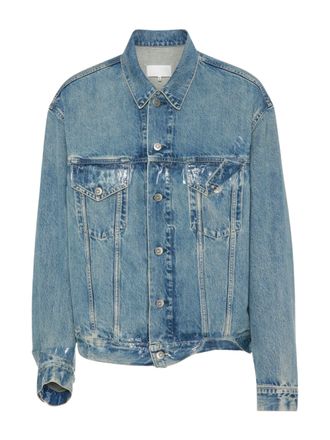 Maison Margiela Light Blue Hand-Painted Denim Casual Jacket