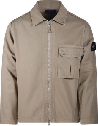 Stone Island V0094 Overshirt de Mezclilla - Jackets - Hombre - Beige - M