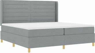 vidaXL Vidaxl - Cama Con Somier Con Colch&oacute;n Gris Claro 200 X 200 Cm Tela