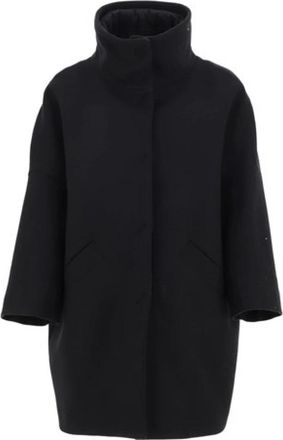 Herno Zwarte Winterjas van Wolmix - Dames - Winterjassen - Zwart - S - Wol - Jassen