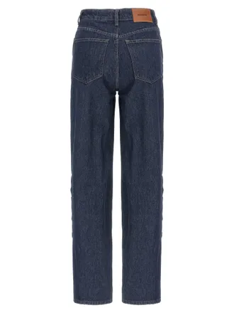 Rotate Buttoned Denim Jeans - Navy