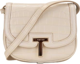 Tom Ford Schoudertas - Dames - Schoudertassen - Beige - ONE Size - Leer - Tassen