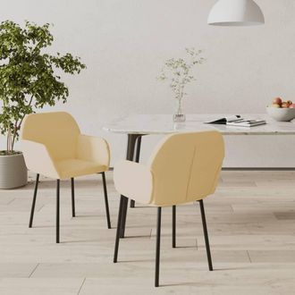 vidaXL Sillas De Comedor 2 Unidades Terciopelo Crema Vidaxl