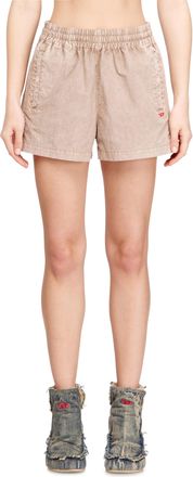 Diesel Nylon shorts with side bands - Shorts - Woman - Beige