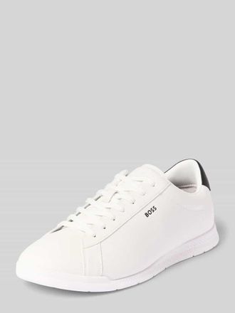 HUGO BOSS Sneaker in Leder-Optik Modell NITAN_LOWP_PLTD in Weiss, Gr&ouml;&szlig;e 40