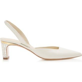 Freya Rose Delphine Pointed Toe Pearl Heel Pump in Ivory at Nordstrom, Size 38