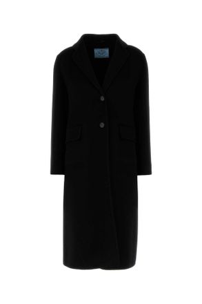 Prada Black Wool Blend Coat