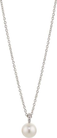 Nadri Freshwater Pearl Pendant Necklace in Pearl/Rhodium at Nordstrom