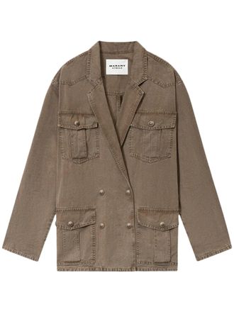 Isabel Marant Double-Breasted Boxy Jacket with Notched Lapels