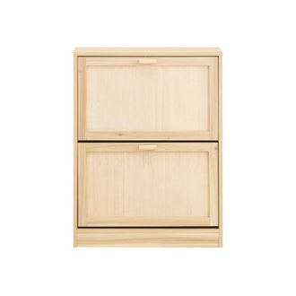 SoBuy Zapatero con 2 solapas y 4 baldas mdf natural